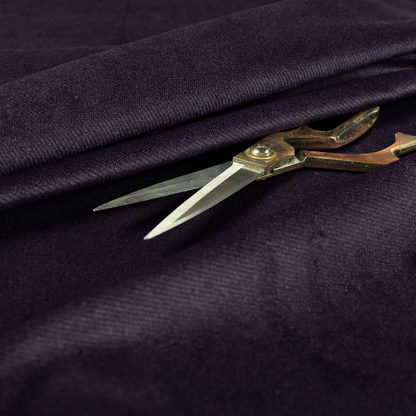 Muscat Plain Velvet Material Deep Purple Colour Upholstery Fabric CTR-1991 - Made To Measure Curtains