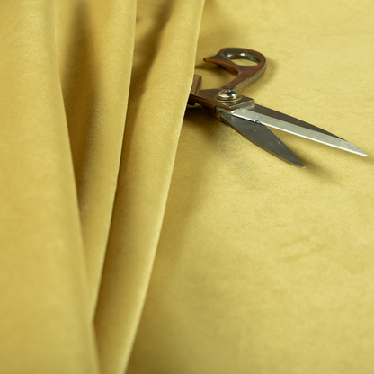 Muscat Plain Velvet Material Sunflower Yellow Colour Upholstery Fabric CTR-1993 - Roman Blinds