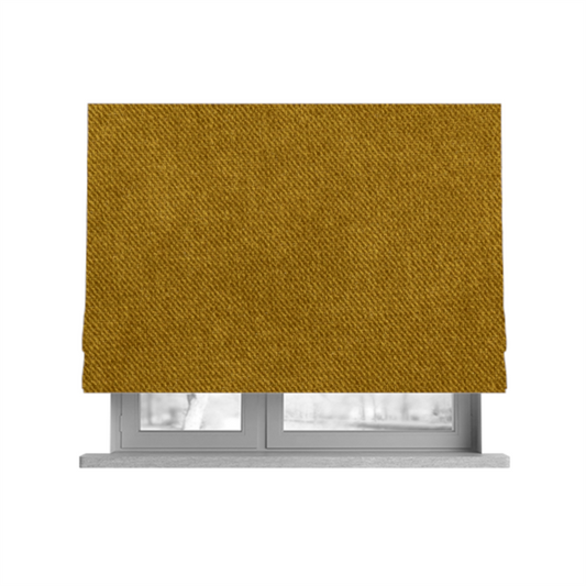 Muscat Plain Velvet Material Mustard Yellow Colour Upholstery Fabric CTR-1994 - Roman Blinds