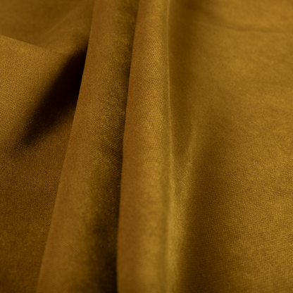 Muscat Plain Velvet Material Mustard Yellow Colour Upholstery Fabric CTR-1994 - Made To Measure Curtains