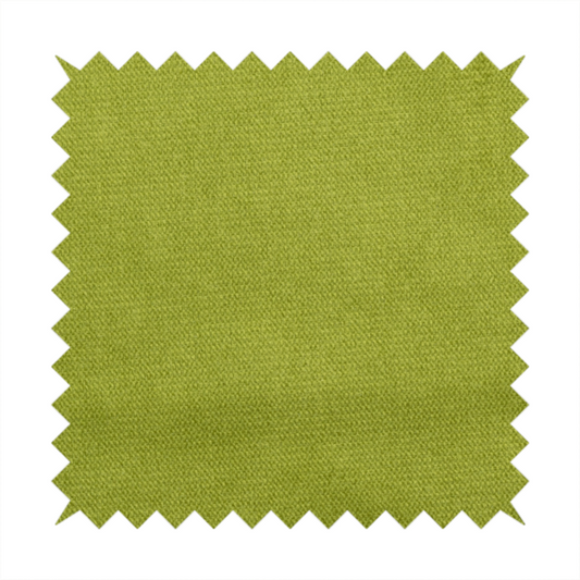 Muscat Plain Velvet Material Lime Green Colour Upholstery Fabric CTR-1995