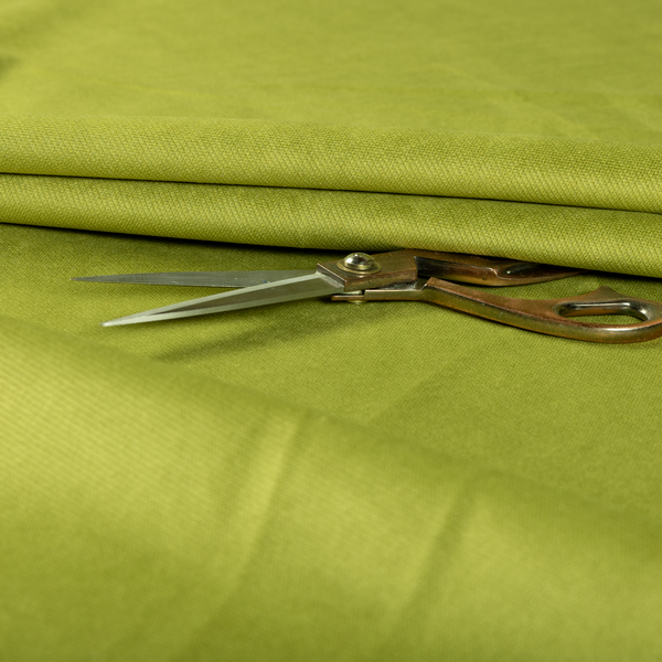 Muscat Plain Velvet Material Lime Green Colour Upholstery Fabric CTR-1995 - Made To Measure Curtains