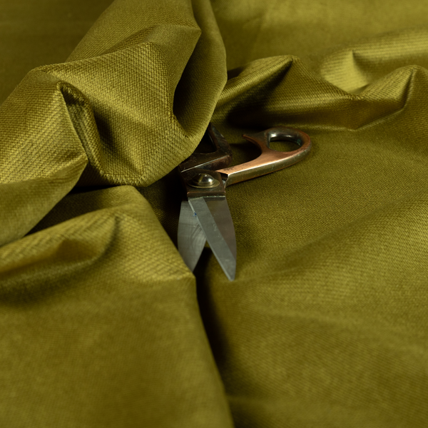 Muscat Plain Velvet Material Grass Green Colour Upholstery Fabric CTR-1996 - Roman Blinds