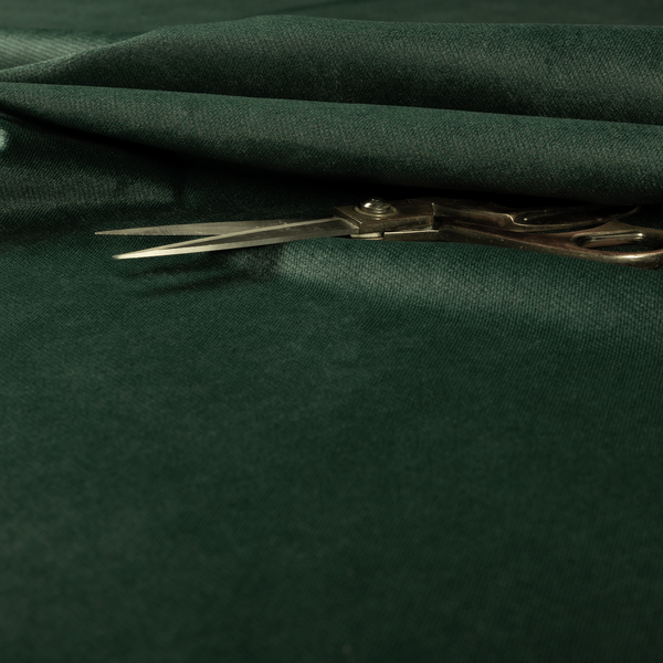 Muscat Plain Velvet Material Pine Green Colour Upholstery Fabric CTR-1998 - Made To Measure Curtains