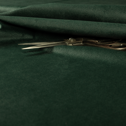 Muscat Plain Velvet Material Pine Green Colour Upholstery Fabric CTR-1998 - Made To Measure Curtains