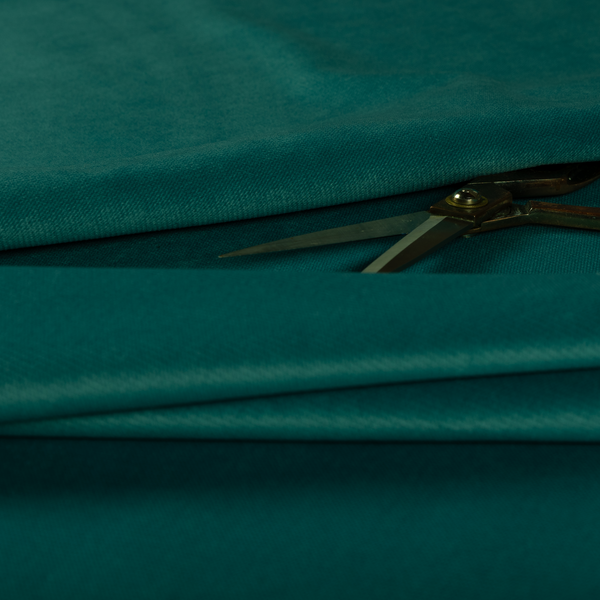 Muscat Plain Velvet Material Ocean Blue Colour Upholstery Fabric CTR-1999 - Made To Measure Curtains