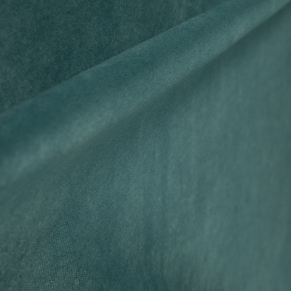 Muscat Plain Velvet Material Teal Blue Colour Upholstery Fabric CTR-2000 - Roman Blinds