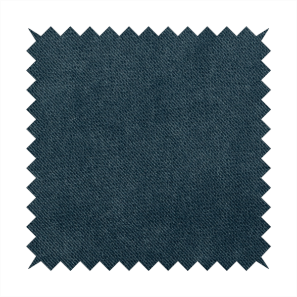 Muscat Plain Velvet Material Denim Blue Colour Upholstery Fabric CTR-2005 - Roman Blinds