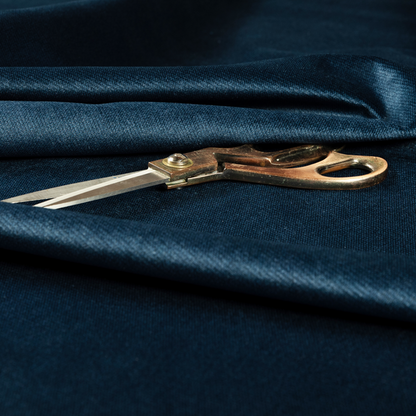 Muscat Plain Velvet Material Navy Blue Colour Upholstery Fabric CTR-2006 - Made To Measure Curtains