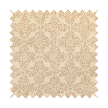 Zenith Collection In Smooth Chenille Finish Brown Colour Medallion Pattern Upholstery Fabric CTR-201 - Roman Blinds