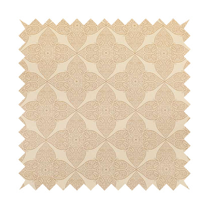 Zenith Collection In Smooth Chenille Finish Brown Colour Medallion Pattern Upholstery Fabric CTR-201 - Handmade Cushions