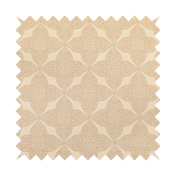 Zenith Collection In Smooth Chenille Finish Brown Colour Medallion Pattern Upholstery Fabric CTR-201