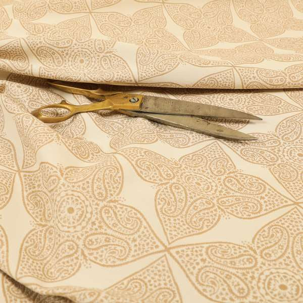 Zenith Collection In Smooth Chenille Finish Brown Colour Medallion Pattern Upholstery Fabric CTR-201