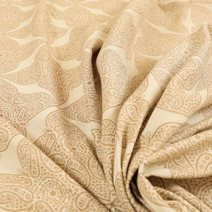 Zenith Collection In Smooth Chenille Finish Brown Colour Medallion Pattern Upholstery Fabric CTR-201 - Made To Measure Curtains