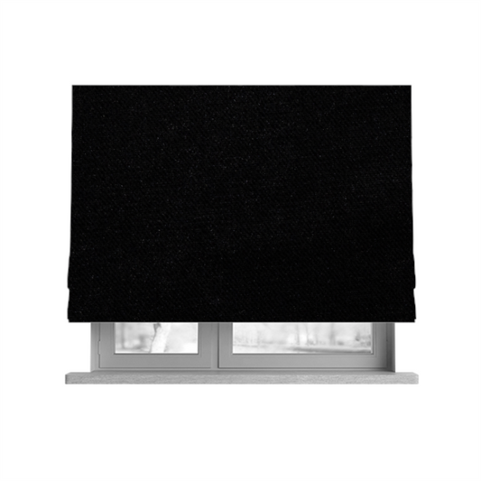 Muscat Plain Velvet Material Black Colour Upholstery Fabric CTR-2010 - Roman Blinds