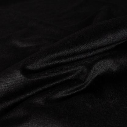 Muscat Plain Velvet Material Black Colour Upholstery Fabric CTR-2010 - Made To Measure Curtains