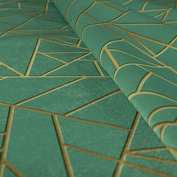 Zurich Mint Green Geometric Patterned Upholstery Fabric CTR-2018