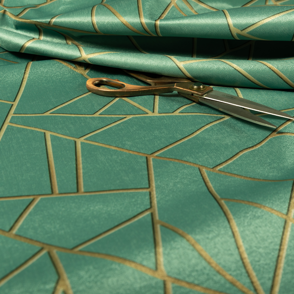 Zurich Mint Green Geometric Patterned Upholstery Fabric CTR-2018 - Made To Measure Curtains