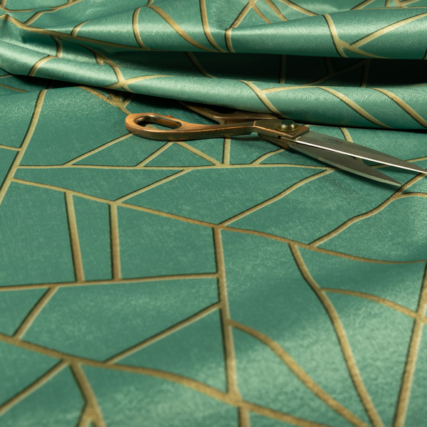 Zurich Mint Green Geometric Patterned Upholstery Fabric CTR-2018
