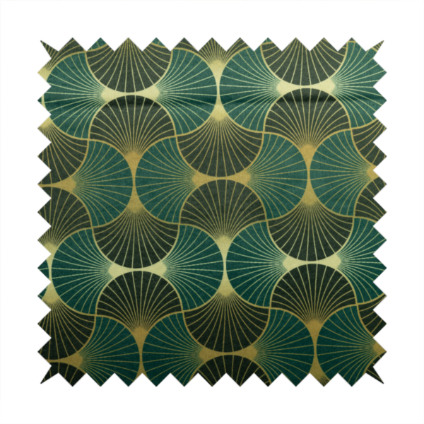 Zurich Teal Geometric Patterned Upholstery Fabric CTR-2019