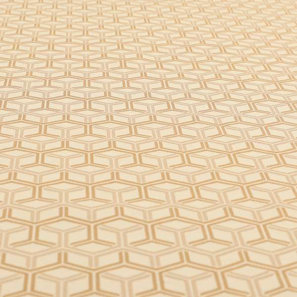 Zenith Collection In Smooth Chenille Finish Brown Colour 3D Cube Geometric Pattern Upholstery Fabric CTR-202 - Made To Measure Curtains