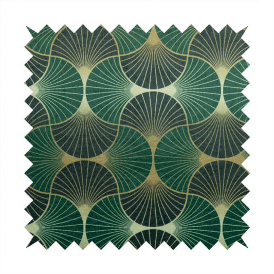 Zurich Green Geometric Patterned Upholstery Fabric CTR-2021