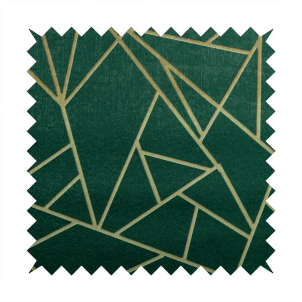 Zurich Green Geometric Patterned Upholstery Fabric CTR-2022 - Roman Blinds