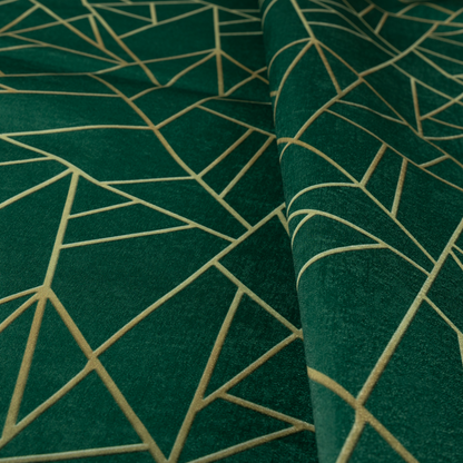 Zurich Green Geometric Patterned Upholstery Fabric CTR-2022 - Handmade Cushions
