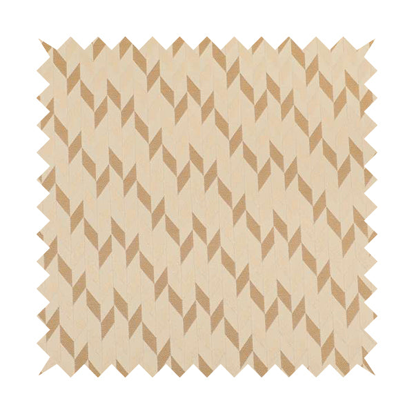 Zenith Collection In Smooth Chenille Finish Brown Colour Geometric Pattern Upholstery Fabric CTR-203 - Made To Measure Curtains