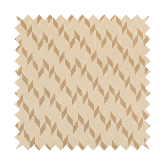 Zenith Collection In Smooth Chenille Finish Brown Colour Geometric Pattern Upholstery Fabric CTR-203