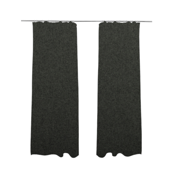 Halsham Soft Textured Black Colour Upholstery Fabric CTR-2033 - Made To Measure Curtains