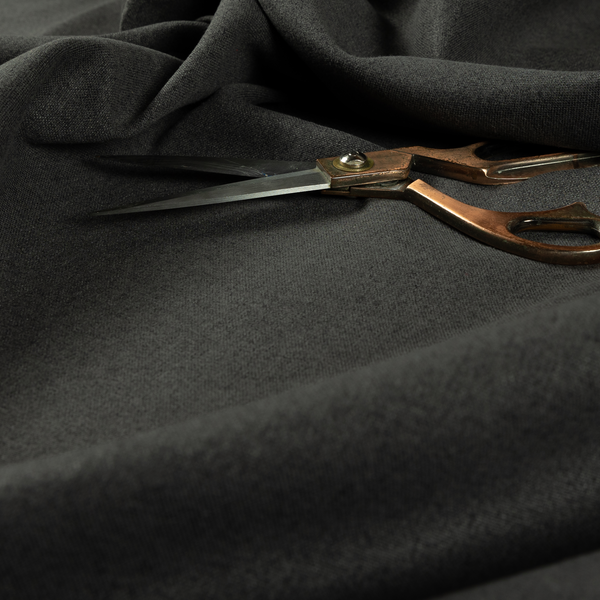 Halsham Soft Textured Black Colour Upholstery Fabric CTR-2033 - Made To Measure Curtains