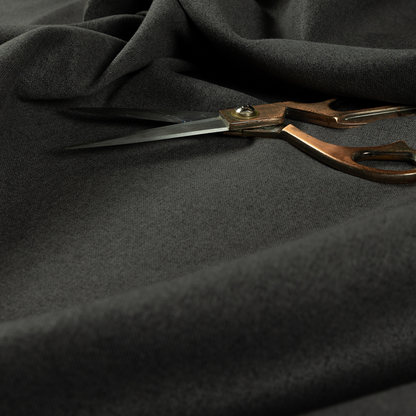 Halsham Soft Textured Black Colour Upholstery Fabric CTR-2033 - Made To Measure Curtains