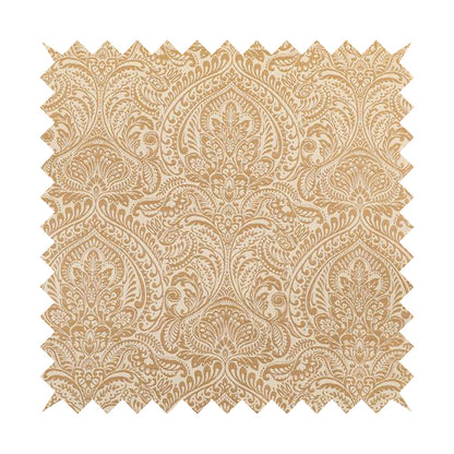 Zenith Collection In Smooth Chenille Finish Brown Colour Damask Pattern Upholstery Fabric CTR-204 - Handmade Cushions