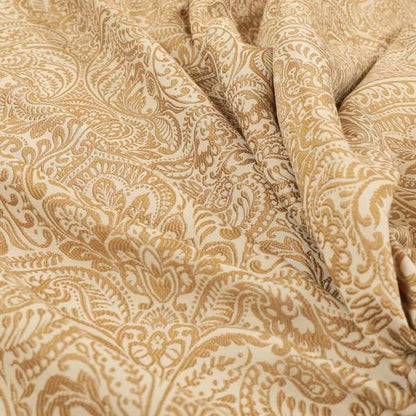 Zenith Collection In Smooth Chenille Finish Brown Colour Damask Pattern Upholstery Fabric CTR-204 - Made To Measure Curtains