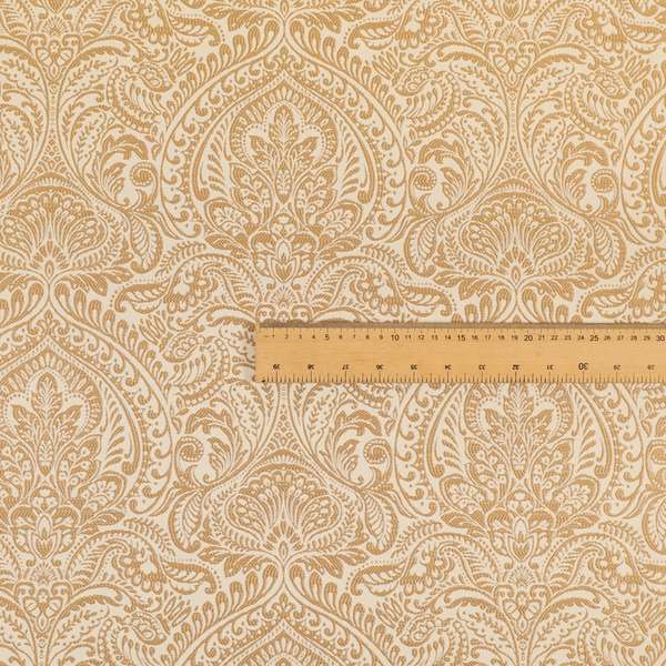 Zenith Collection In Smooth Chenille Finish Brown Colour Damask Pattern Upholstery Fabric CTR-204 - Handmade Cushions