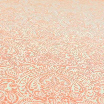 Zenith Collection In Smooth Chenille Finish Bright Fuschia Pink Colour Damask Pattern Upholstery Fabric CTR-205 - Roman Blinds