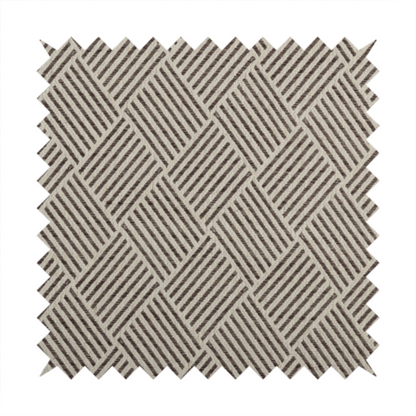 Atlantis Geometric Pattern Brown Chenille Linen Material Upholstery Fabric CTR-2062