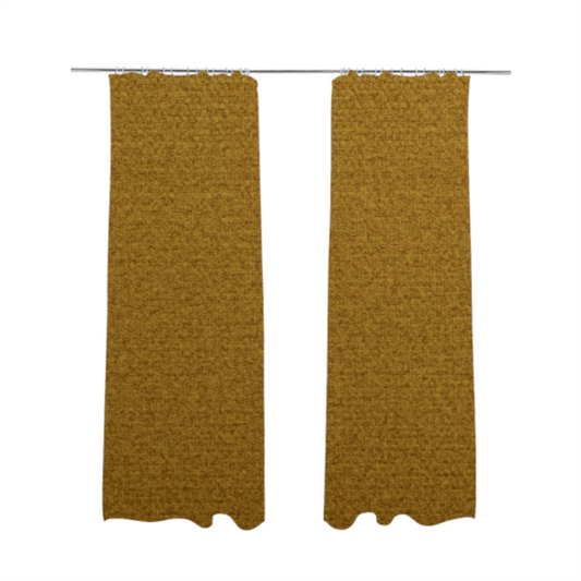 Tanzania Soft Velour Textured Material Golden Yellow Colour Upholstery Fabric CTR-2063 - Made To Measure Curtains