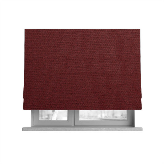 Tanzania Soft Velour Textured Material Red Colour Upholstery Fabric CTR-2064 - Roman Blinds