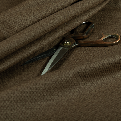 Tanzania Soft Velour Textured Material Mocha Brown Colour Upholstery Fabric CTR-2069 - Roman Blinds