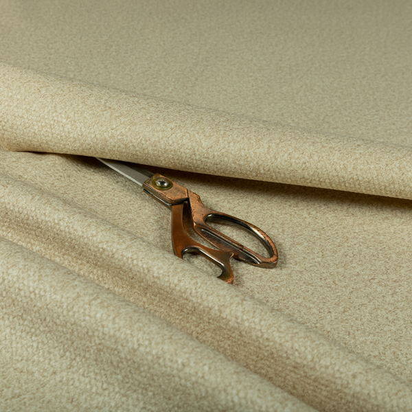 Tanzania Soft Velour Textured Material Cream Colour Upholstery Fabric CTR-2070 - Roman Blinds