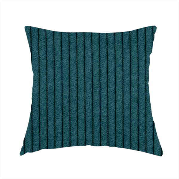 Tromso Pencil Thin Striped Teal Corduroy Upholstery Fabric CTR-2092 - Handmade Cushions