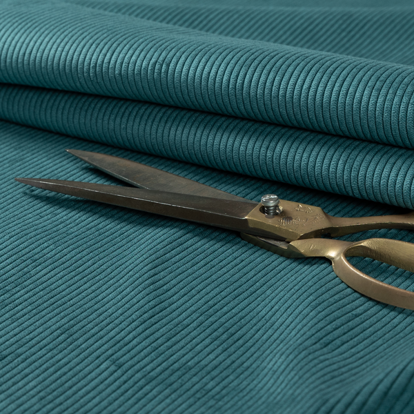 Tromso Pencil Thin Striped Teal Corduroy Upholstery Fabric CTR-2092