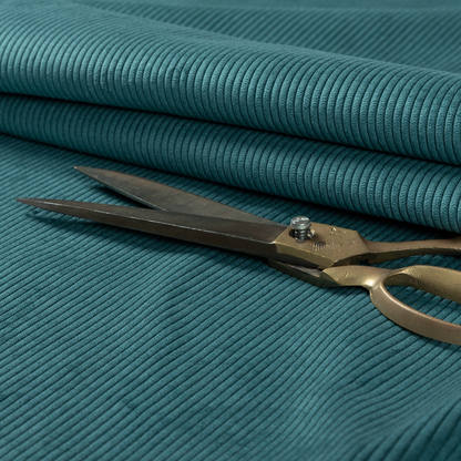 Tromso Pencil Thin Striped Teal Corduroy Upholstery Fabric CTR-2092 - Handmade Cushions