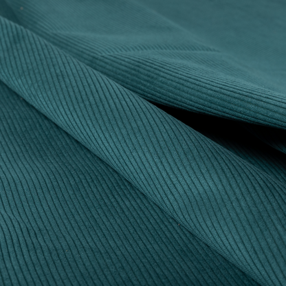 Tromso Pencil Thin Striped Teal Corduroy Upholstery Fabric CTR-2092 - Made To Measure Curtains