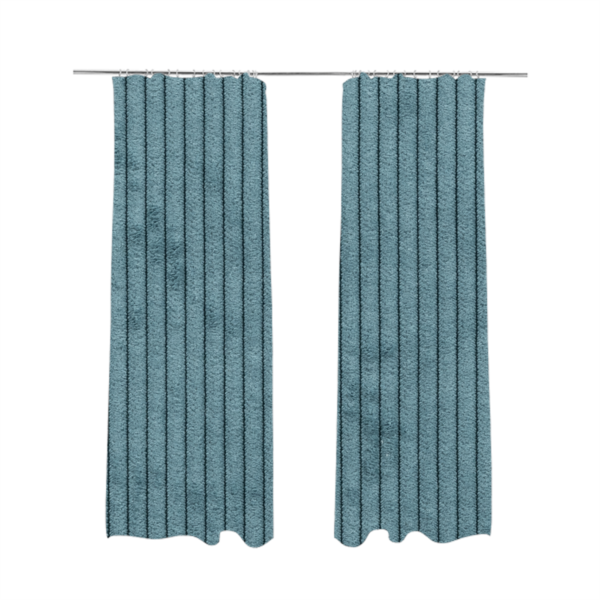 Tromso Pencil Thin Striped Light Blue Corduroy Upholstery Fabric CTR-2093 - Made To Measure Curtains