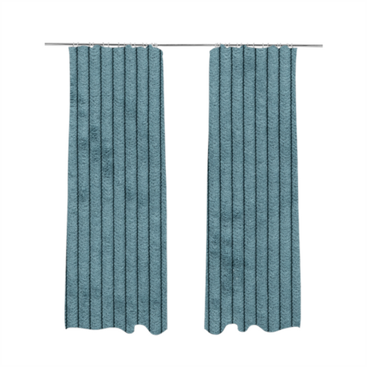 Tromso Pencil Thin Striped Light Blue Corduroy Upholstery Fabric CTR-2093 - Made To Measure Curtains