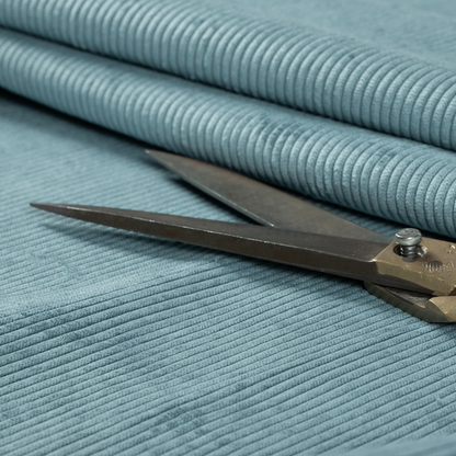 Tromso Pencil Thin Striped Light Blue Corduroy Upholstery Fabric CTR-2093 - Handmade Cushions