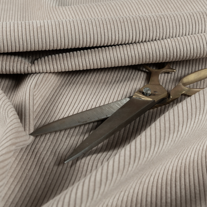 Tromso Pencil Thin Striped Light Brown Corduroy Upholstery Fabric CTR-2096 - Roman Blinds